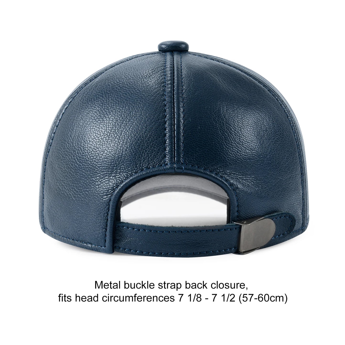 Men's Adjustable Baseball Cap Winter Driving Hunting Fishing Hat Genuine Leather Ivy