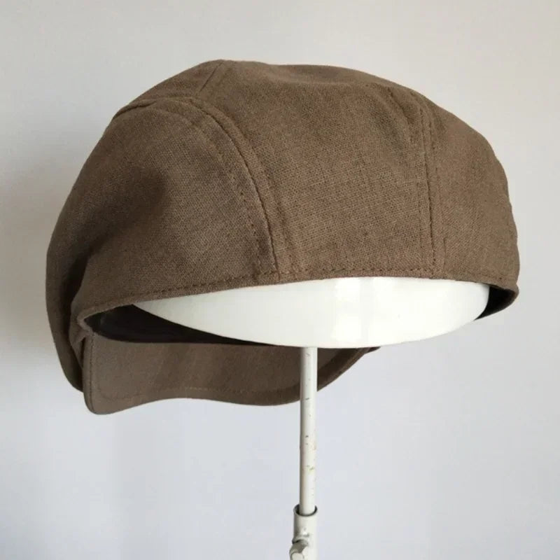Summer Linen Breathable Big Size Berets Oversize Newsboy Caps