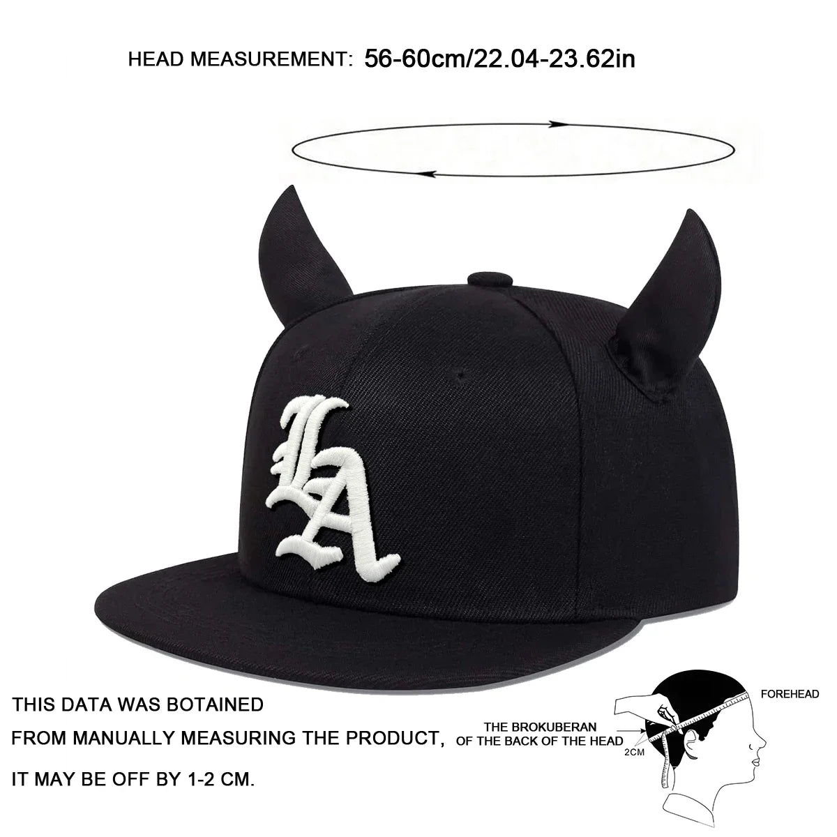 Unisex Personality Letter Embroidery Ox Horn Hip-hop Hats Spring Autumn