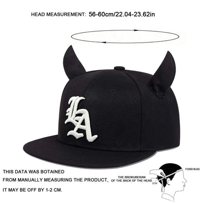 Unisex Personality Letter Embroidery Ox Horn Hip-hop Hats Spring Autumn