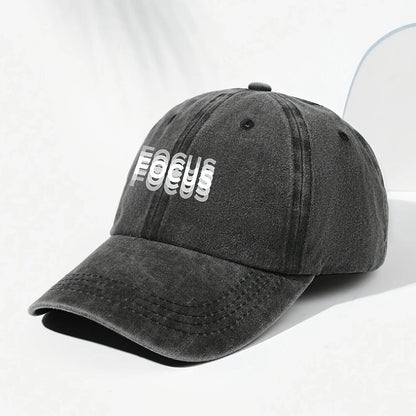 Classic Unisex Baseball Cap with "Focus" Print for Daily Leisure