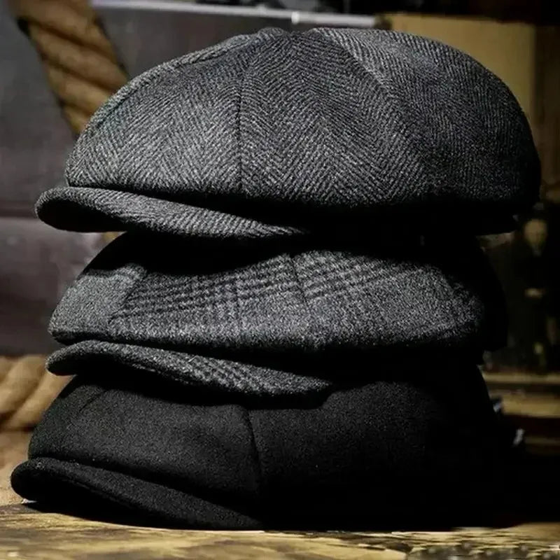 Newsboy Hat Men Beret Peaked Hat Wool Celebrity Caps