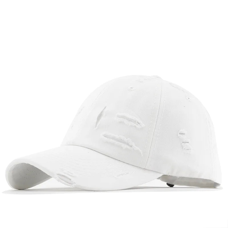 Washed Hole Baseball Cap New Spring Solid Sunhat Men Women