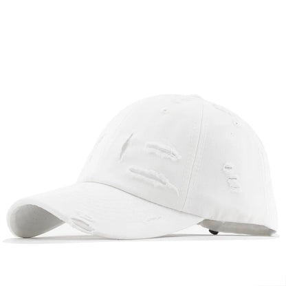 Washed Hole Baseball Cap New Spring Solid Sunhat Men Women