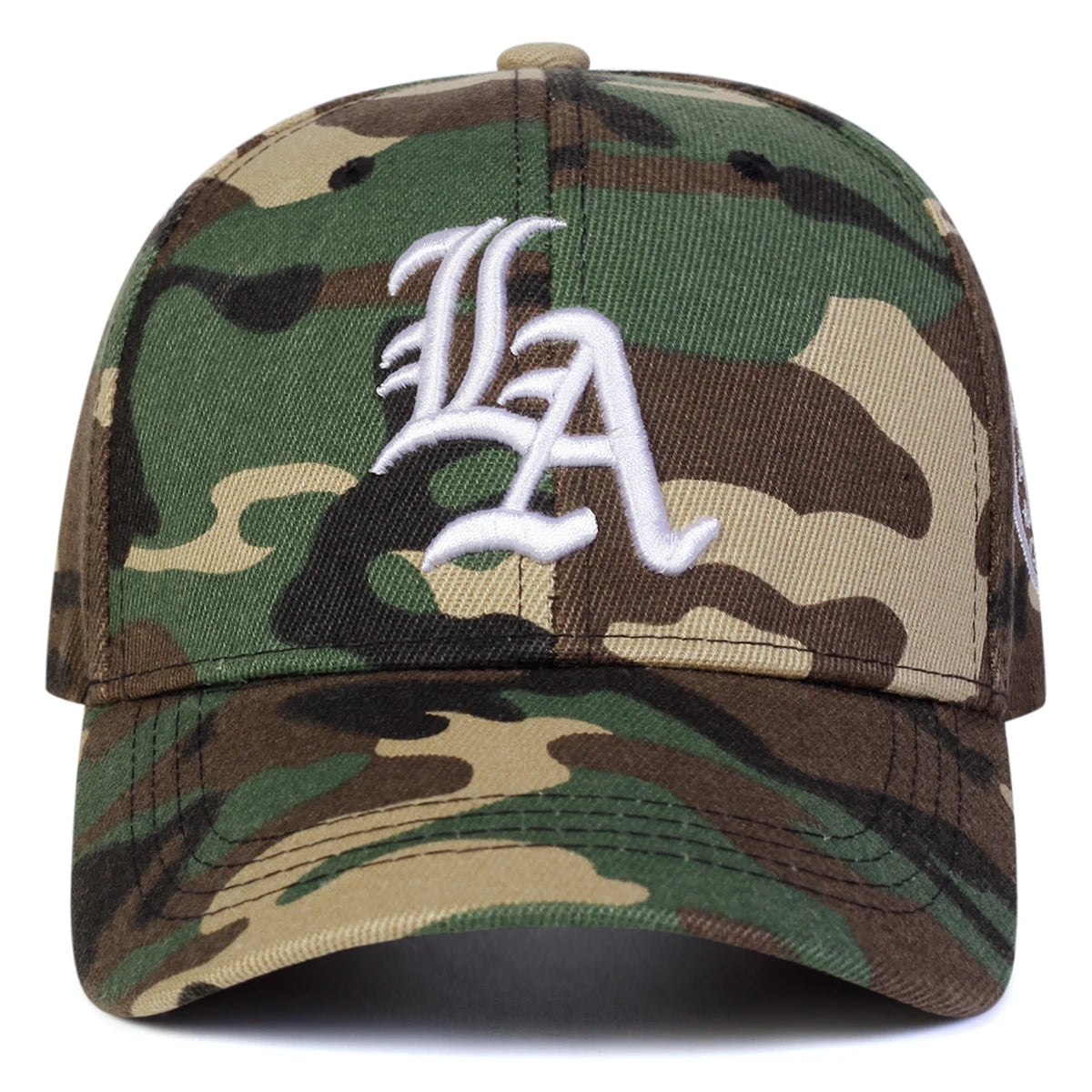 Unisex Gothic LA Embroidery Camouflage Baseball Caps Spring Autumn