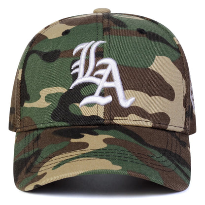 Unisex Gothic LA Embroidery Camouflage Baseball Caps Spring Autumn