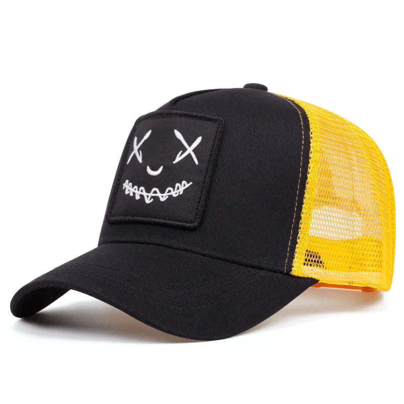 Men Women Smile Face Embroidery Baseball Caps