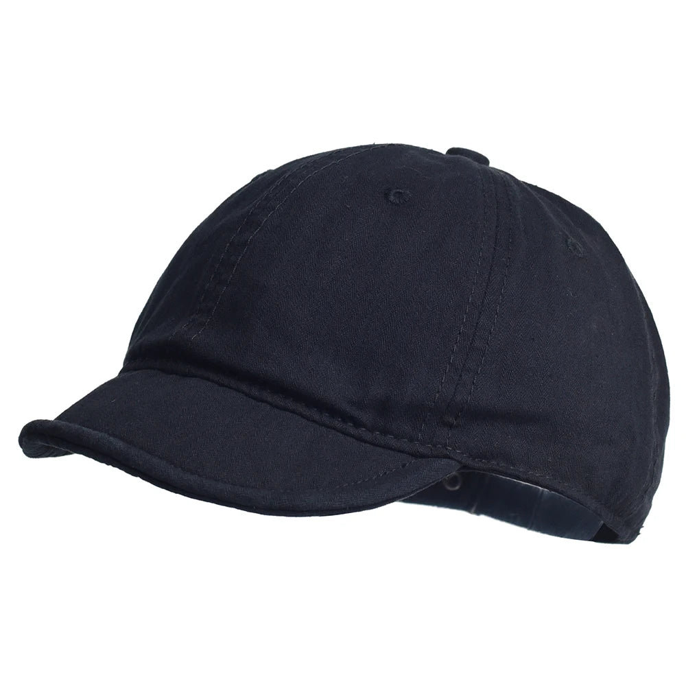 Vintage Short Brim Cotton Baseball Cap Men Women Dad Hat