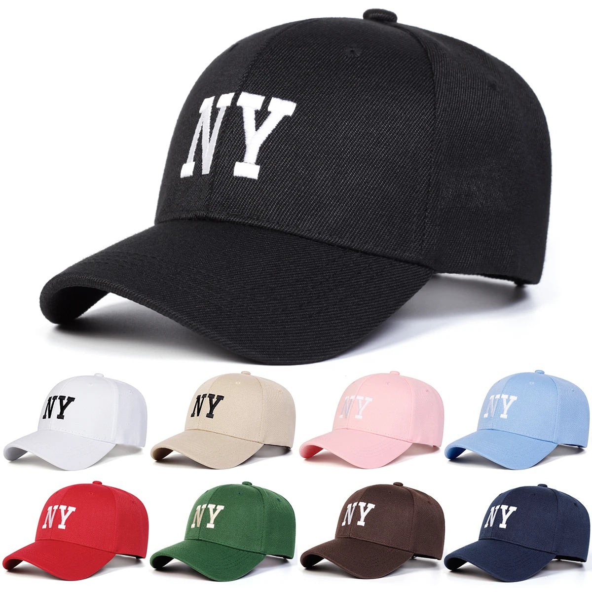 Unisex NY Embroidery Baseball Caps Spring Autumn Outdoor