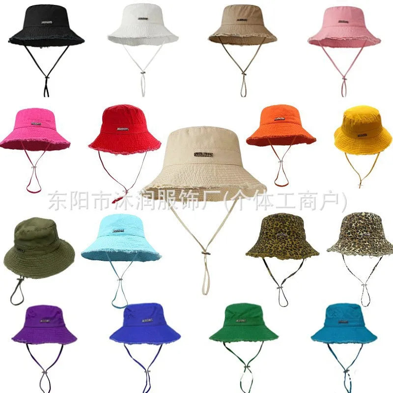 100% Cotton Washed Frayed Edge Bucket Hat