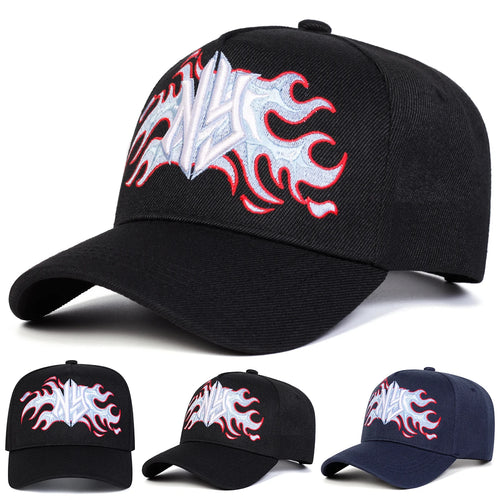 Unisex NY Flame Embroidery Baseball Caps Spring Autumn Outdoor Sports Cap