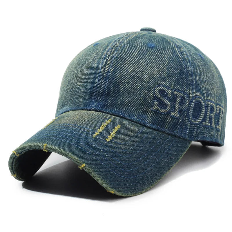 Four Season Washed Denim Sport Baseball Cap