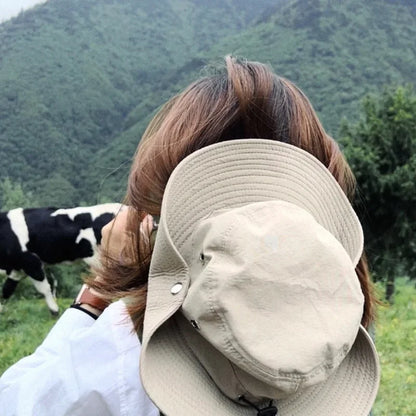 Summer Men Bucket Hat Outdoor UV Protection Wide Brim Hunting Hiking Hat