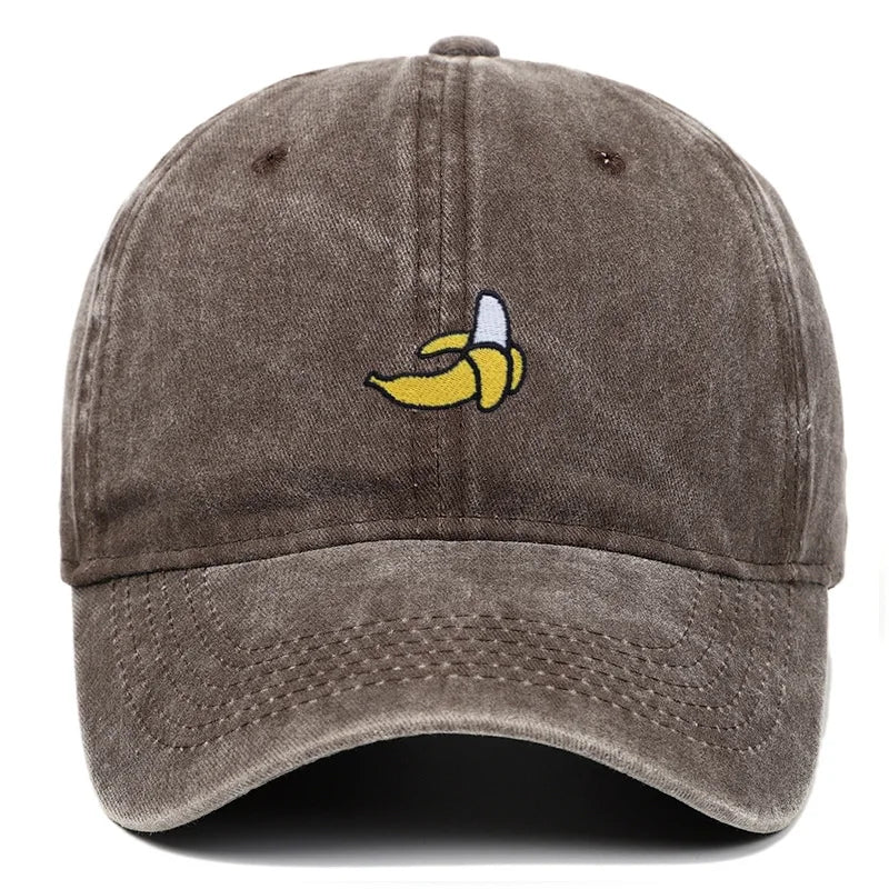 Banana Embroidered Baseball Hats for Men and Women