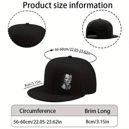 Fashion Flat Brim Baseball Cap Adjustable Vintage Style Graphic Design Hip Hop Hat Unisex Snapback Cap