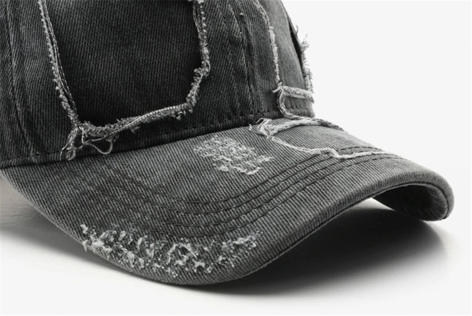 Ripped Hole Cowboy Hat Men Women Vintage Washed Hip Hop Hats
