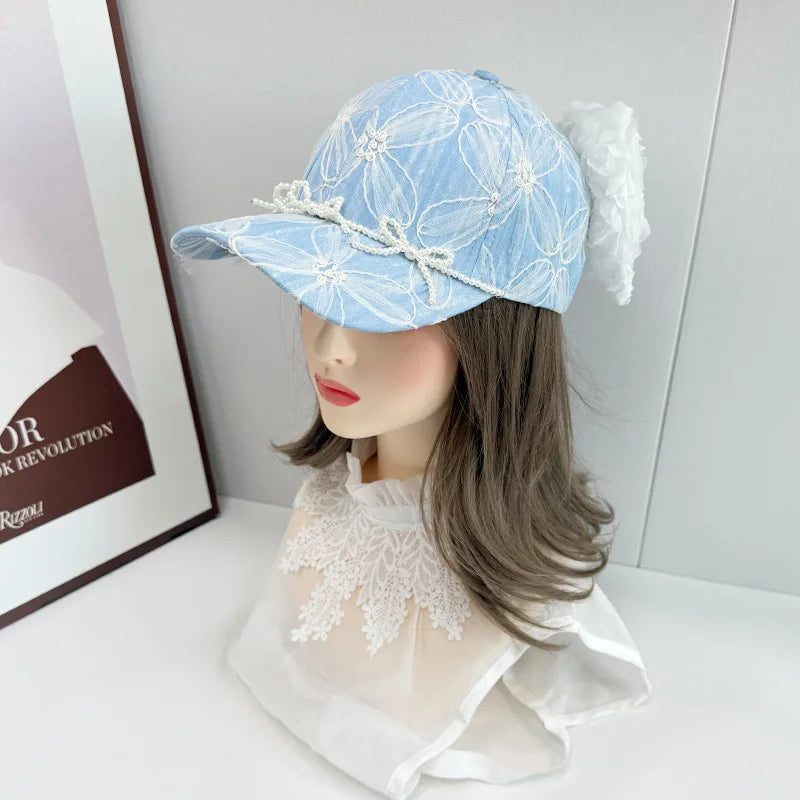 Lace Flower Baseball Caps For Women