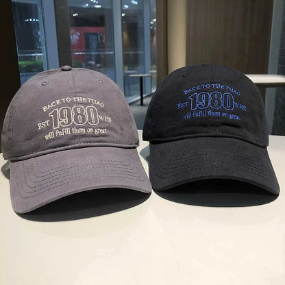 Fashion Solid Color Baseball Hat for Women Cotton Letter Embroidery