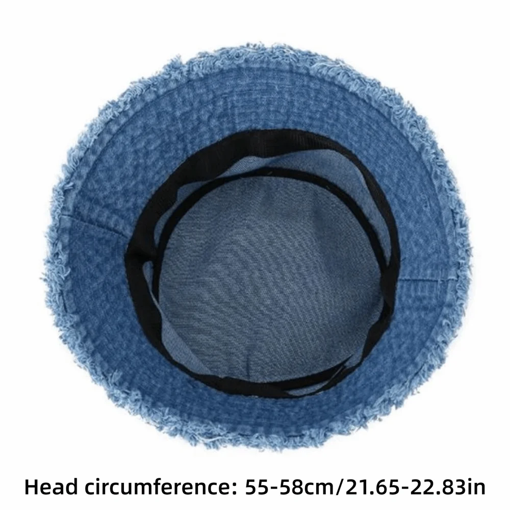 Style Denim Summer Sun Hat Foldable Cotton Reversible Fisherman Hat