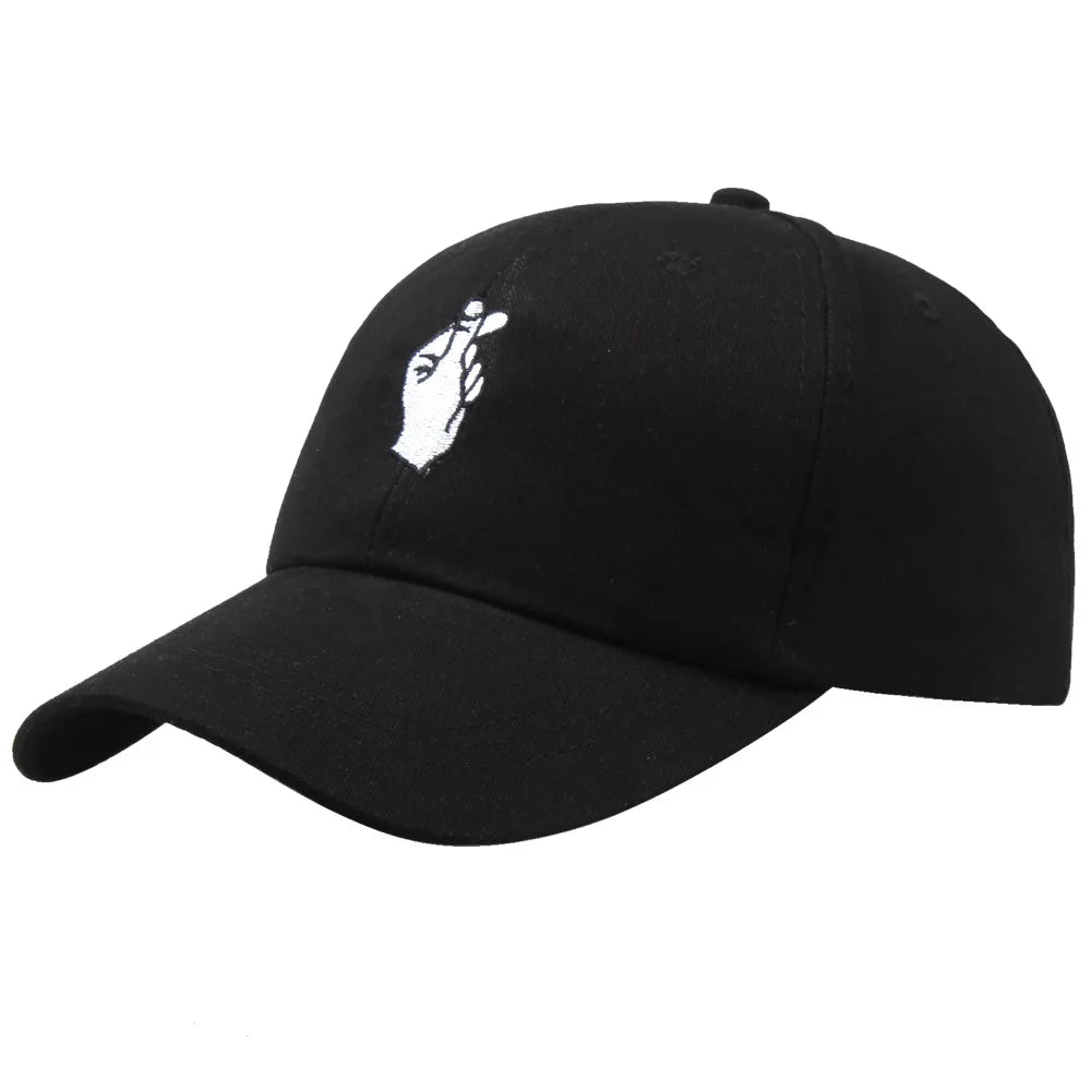 Fashion Cotton  Hand Rose Love Gestures Finger  Hats Baseball Caps for Men Women