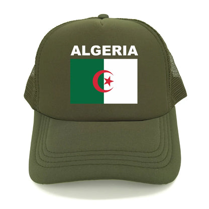 Cool Algeria Trucker Cap Men Algeria Flag Hat Baseball Cap