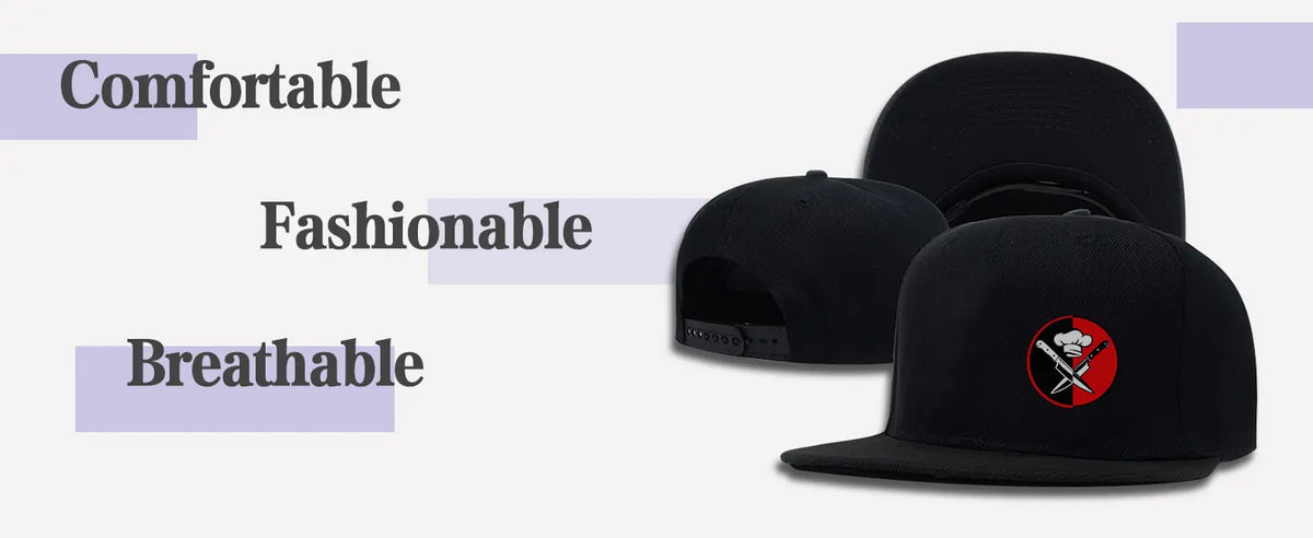 Chef Themed Men Snapback Hats Classic Black Flat Bill Hats For Men Women Hat Baseball Cap