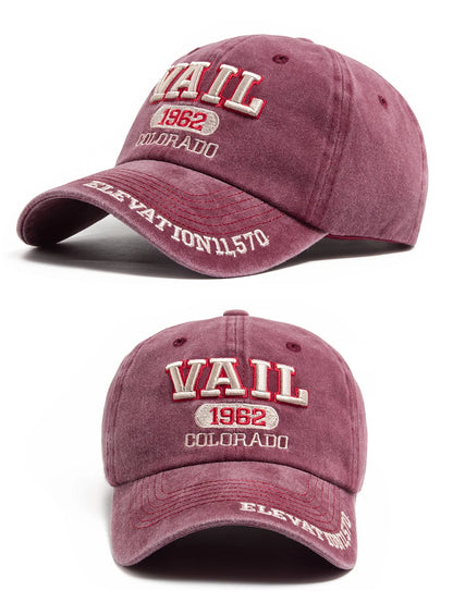 Men's Baseball Cap Fashion Vail Letter Embroidered Cotton Soft Top Women Hats