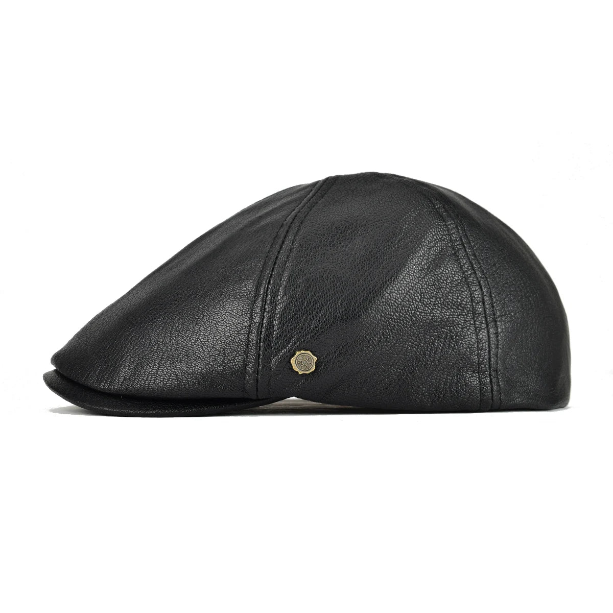 Lambskin Leather Ivy Newsboy Caps 6 Panel Cabbie Beret Hat