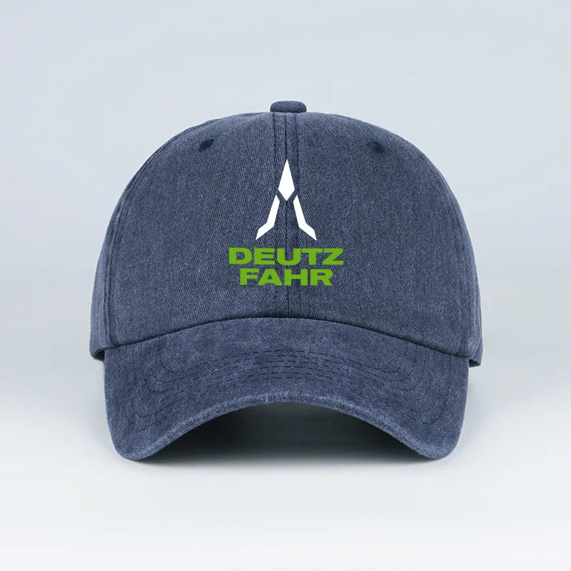 Deutz Farm Logo Printed Washed Baseball Cap Soft Comfortable Breathable Adjustable Retro Farm Style