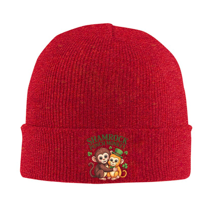 Monkey Punch Plush Hugging St. Patrick's Day Knit Hat Beanie Hats Outdoor
