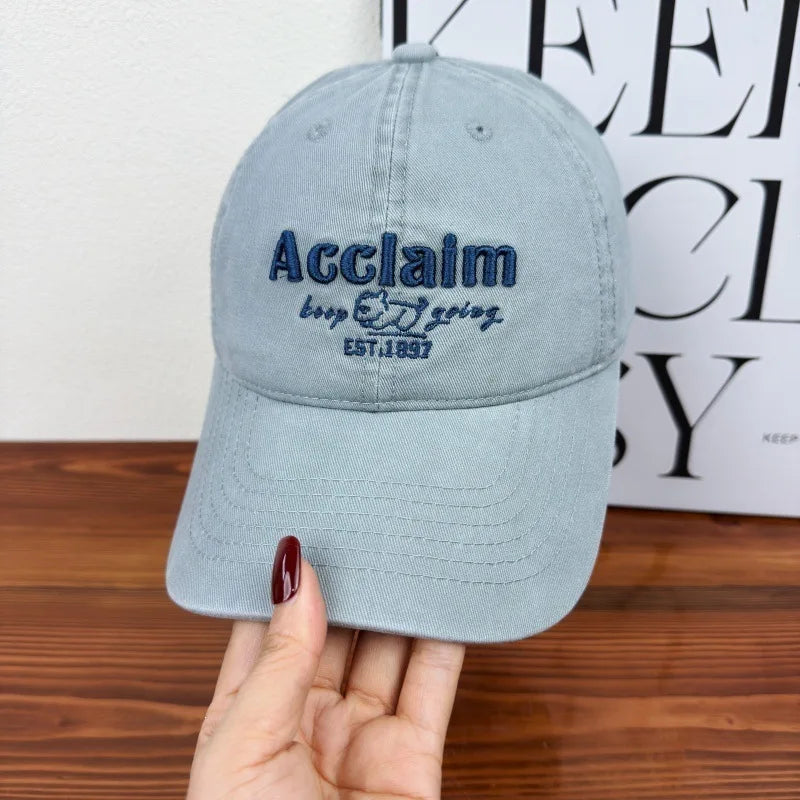 Cotton Retro Vintage Baseball Cap Men Women Denim Embroidered Letters Hat