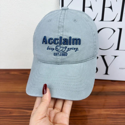 Cotton Retro Vintage Baseball Cap Men Women Denim Embroidered Letters Hat