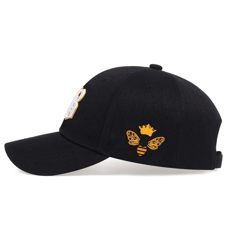 Bee Baseball Cap Hip Hop Casual Cotton Embroidery Honeybee Baseball Hat Outdoor Sports Cap Cats