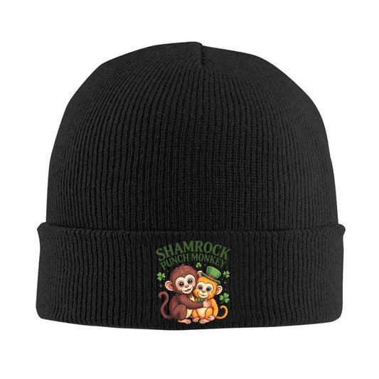 Monkey Punch Plush Hugging St. Patrick's Day Knit Hat Beanie Hats Outdoor