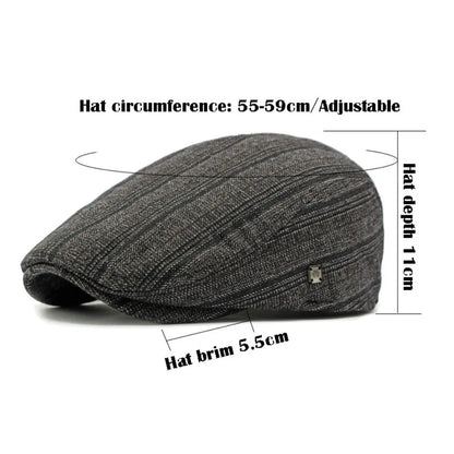 Classical Retro Newsboy Cap Versatile Casual Stripe Berets