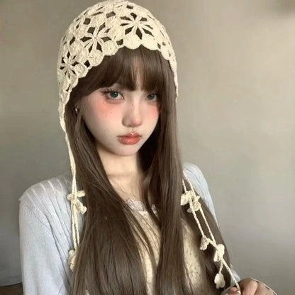 Handmade Hollow Crochet Hats For Women Knitted Beanies Cap
