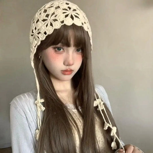 Handmade Hollow Crochet Hats For Women Knitted Beanies Cap