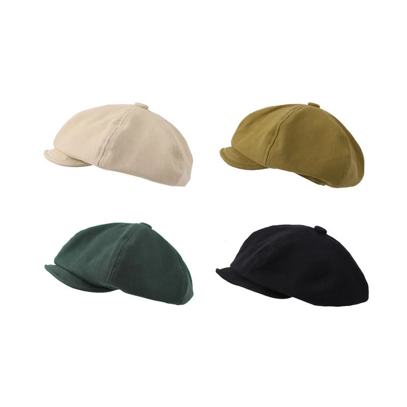 Women Hat Retro Black Painter Cap