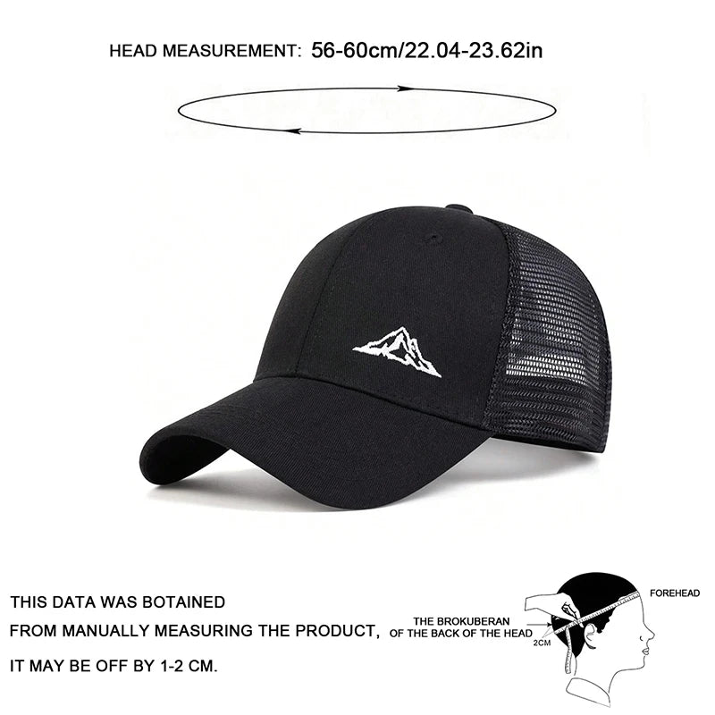 Unisex Mountain Range Embroidery Baseball Net Caps Spring and Summer