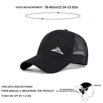Unisex Mountain Range Embroidery Baseball Net Caps
