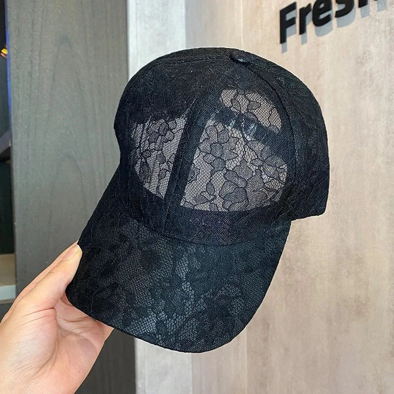 Summer Korean Style Fashionable Lace Flower Baseball Cap