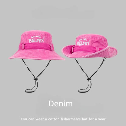 Y2K Bucket Hats For Man Women Beach Anti-Sun Panama Outdoor
