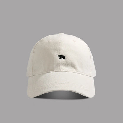 Polar Bear Embroidered Baseball Hat Fashionable Casual Sunshade Versatile Big Head Circumference Sunshade