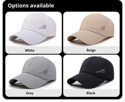 Quick Dry Baseball Cap Outdoor Sports Mesh Breathable Hat Portable Hiking Fishing Sunbonnet Golf Adjustable Cap