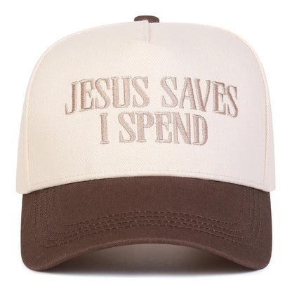 Unisex Jesus Save I Spend Letter Embroidery Baseball Caps Spring Autumn