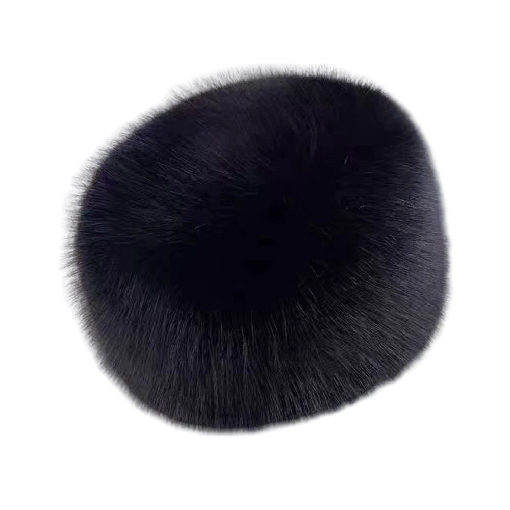 New Fluffy Fur Women's Winter Hat Winter Snow Ski Cap Female Faux Fur Thick Warm