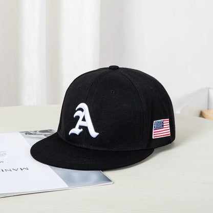 Hip Hop Style Baseball Cap With A Flat Top Color Patching Letter Embroidery Suitable For Both
