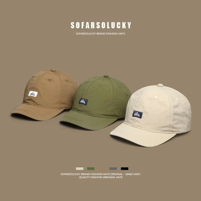 Retro Short-Brimmed Hat men's Summer Quick-Drying Outdoor Sports Parasol Thin Short-Brimmed Baseball Cap