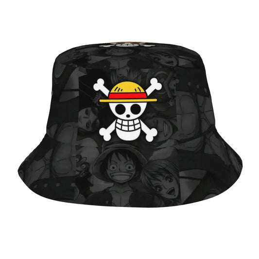 One Piece Straw Hat Luffy Skull Logo Bucket Hat for Teen Beach