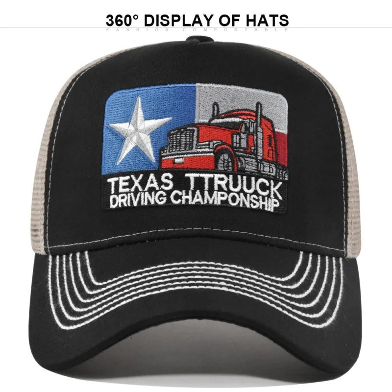 Unisex Baseball Cap Texas Embroidered Trucker Hat Mesh Hat Cap For Men Women